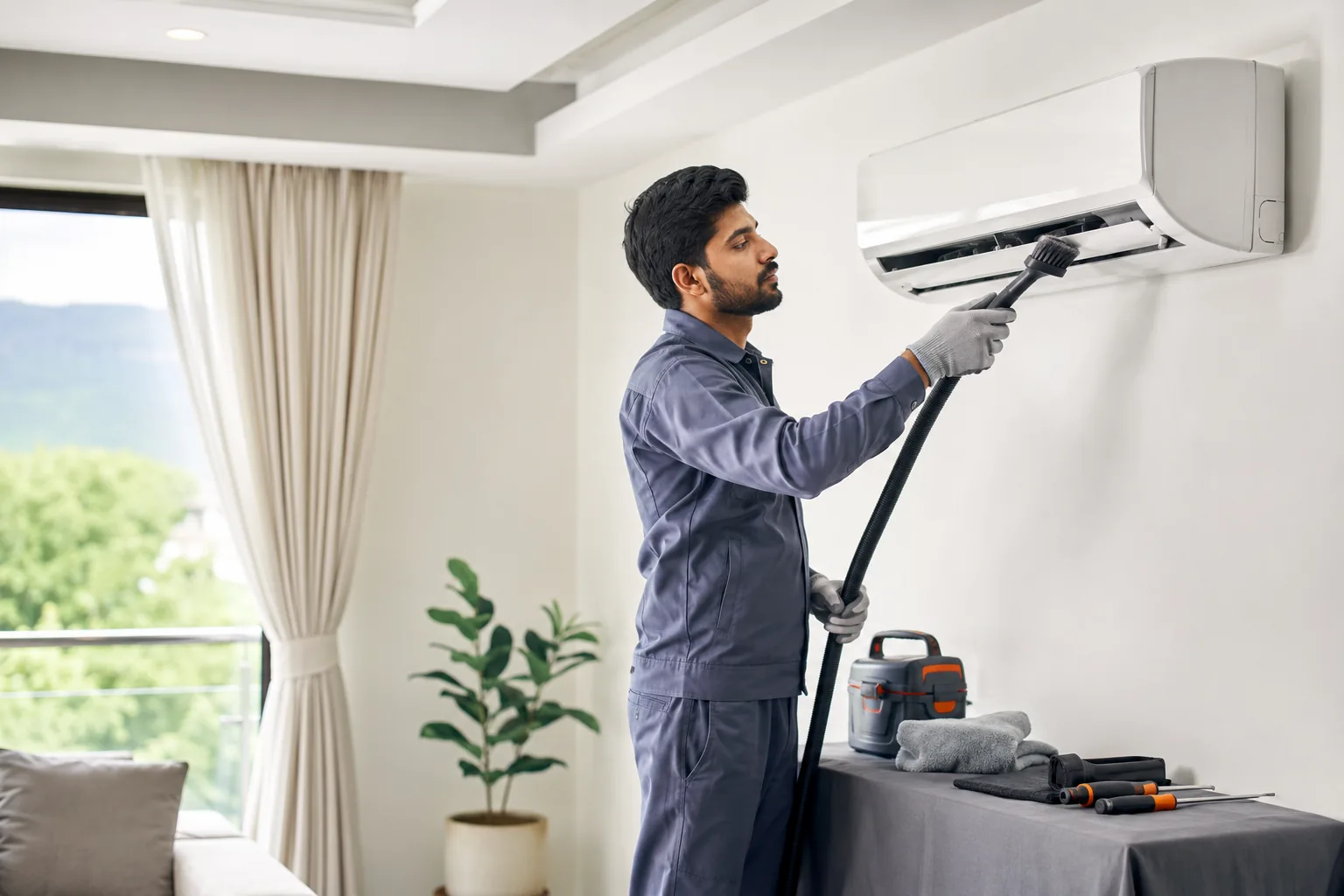 AC & HVAC Technicians professional illustration
